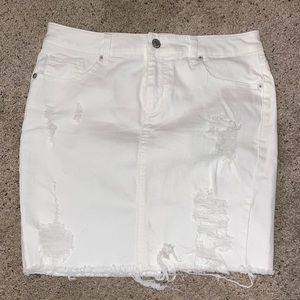 White Denim Skirt